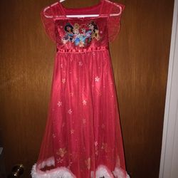 Disney Princess Holiday Fantasy Nightgown Red Christmas Pajama Dress - Size 4T 