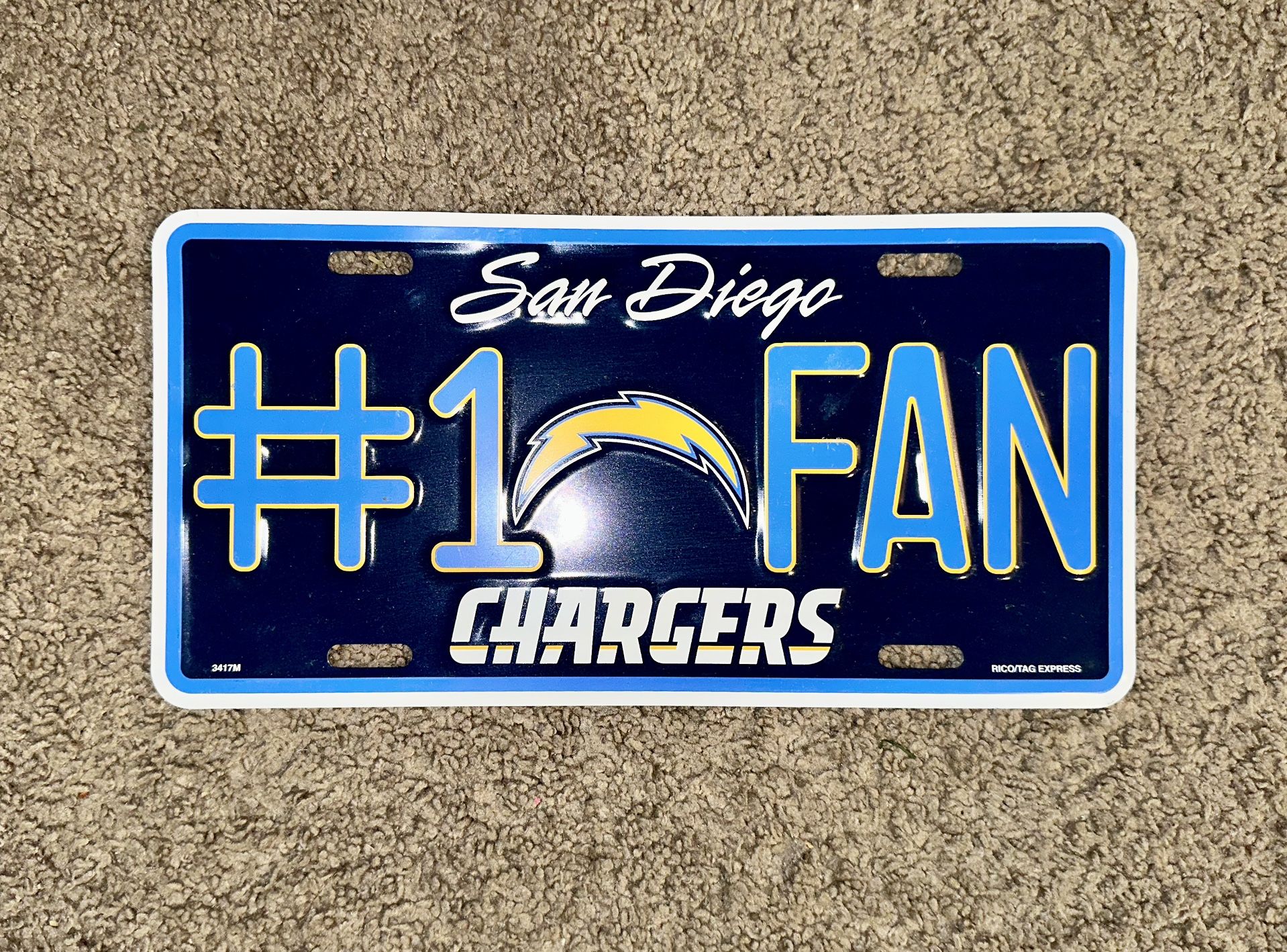 Vintage San Diego Chargers License Plate