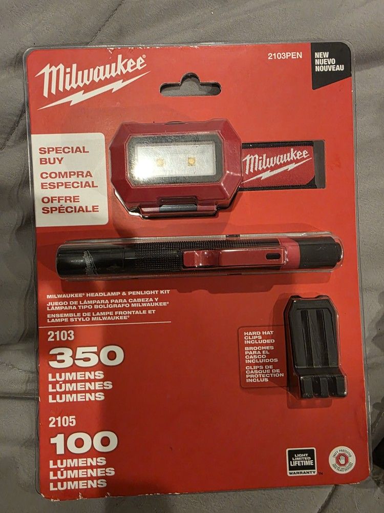 Milwaukee  Head Lamp  Plus Flashlight 