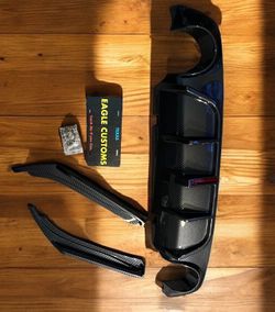 2pcs V2 Rear Diffuser Lip And Corner kit  2018-2024 for INFINITI Q50 W/ LED Brake lights