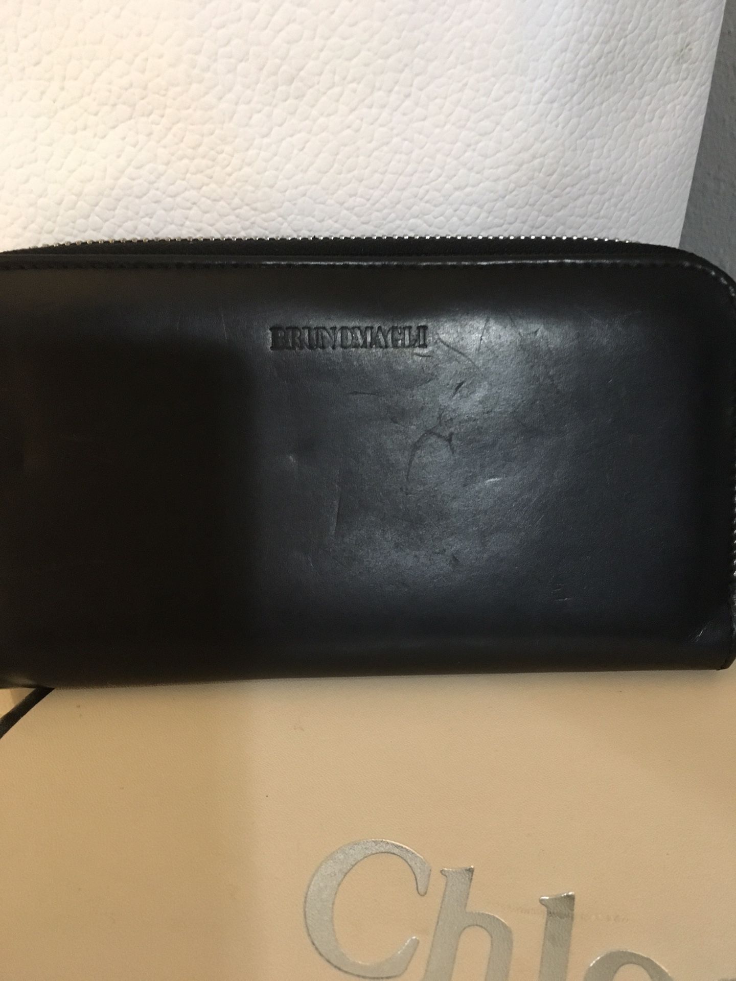 BLACK LEATHER AUTHENTIC BRUNO MAGLI WALLET