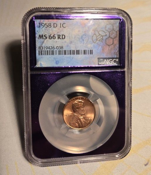 1958-D MS66 RD Wheat Cent