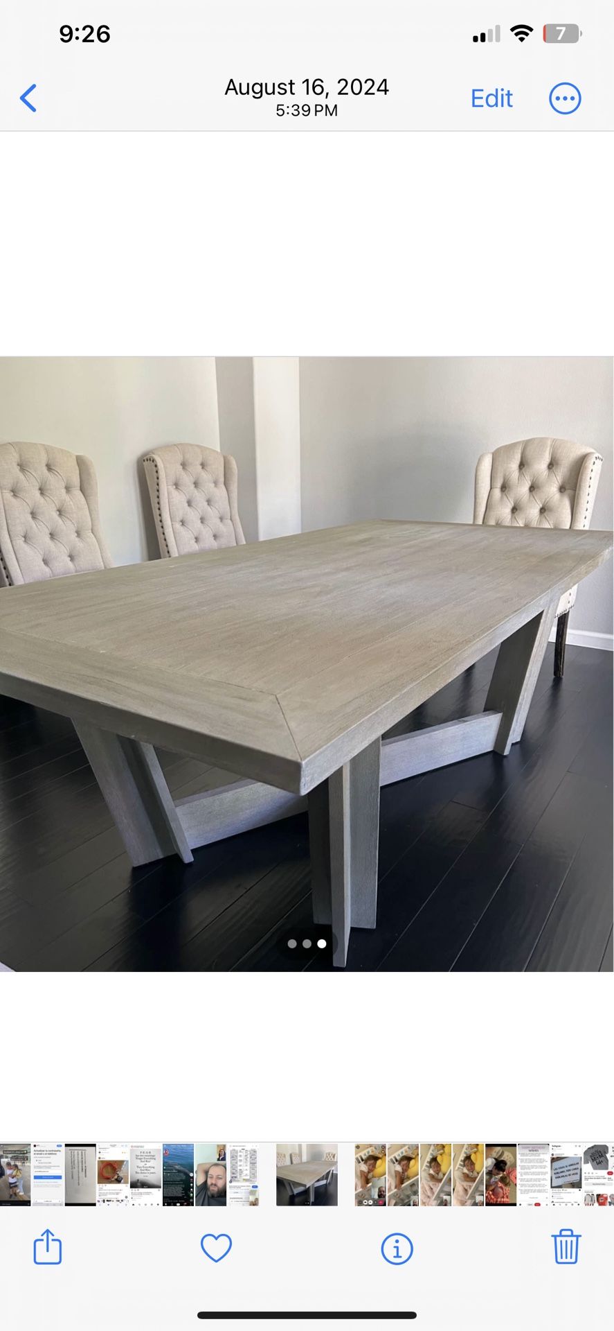 Crate & Barrel Eaves Dining Table
