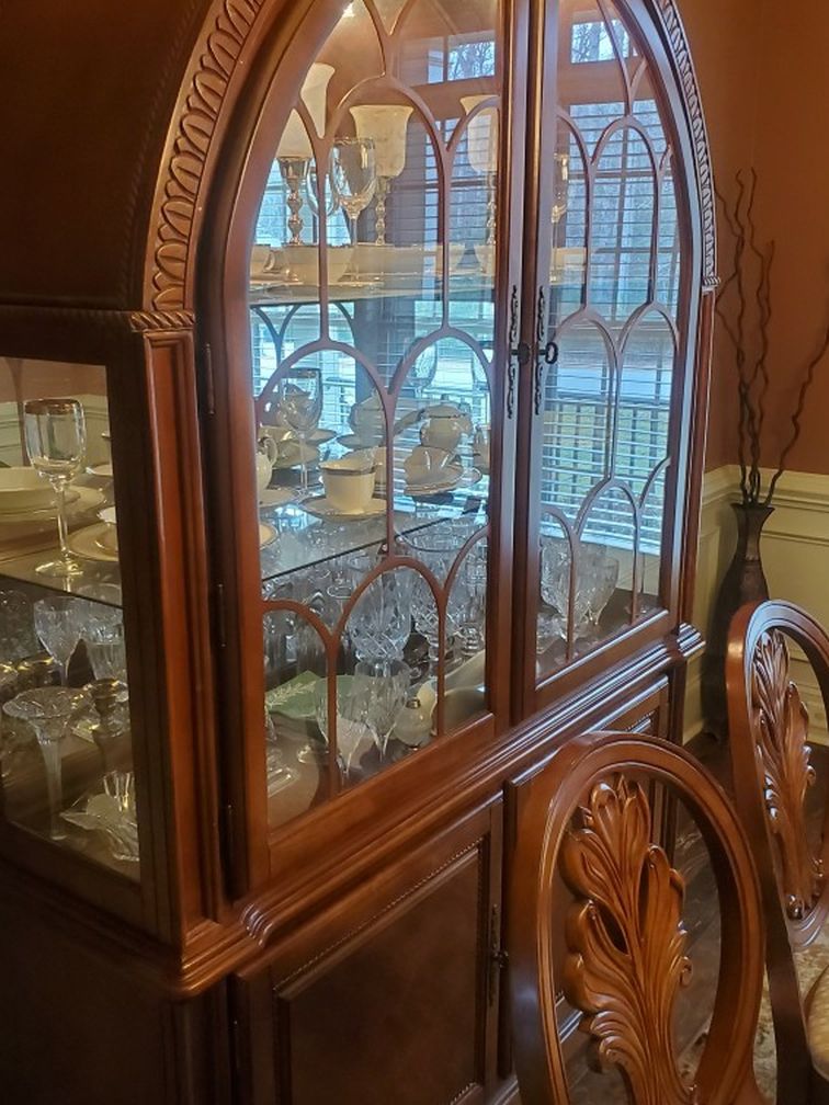 2-Piece Contemporary Dome Top China Cabinet