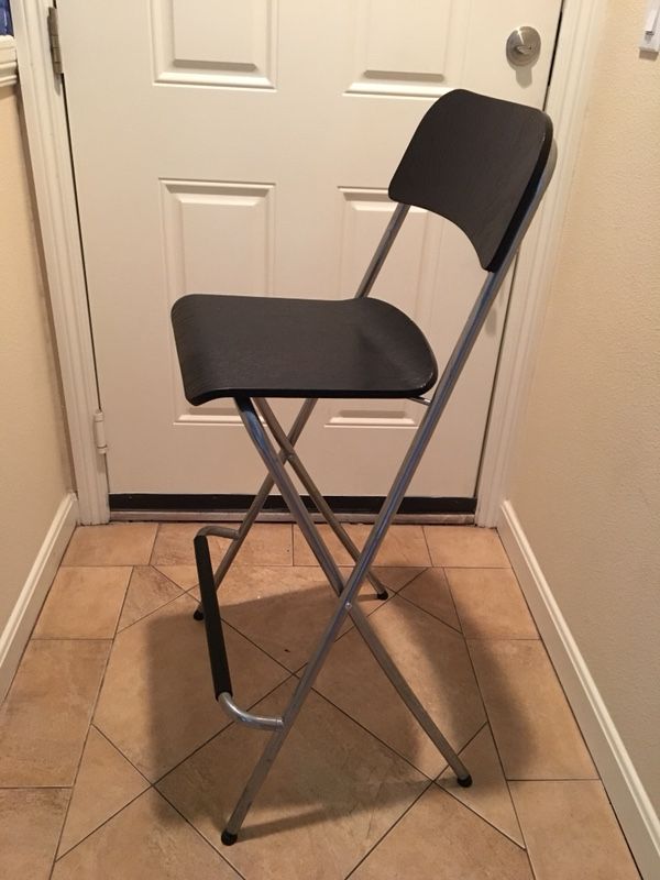 Ikea Franklin Bar Stool With Backrest Foldable Brown Black Silver Ikea Franklin Bar Stool With Backrest Foldable Brown Black Silver Color