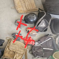 Baseball Helmet And Bags
