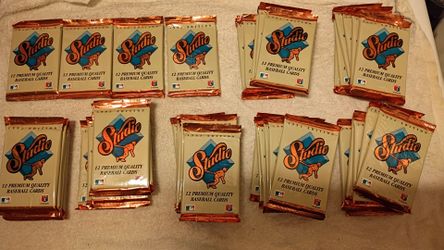 1992 Topps Studio packs of cards.