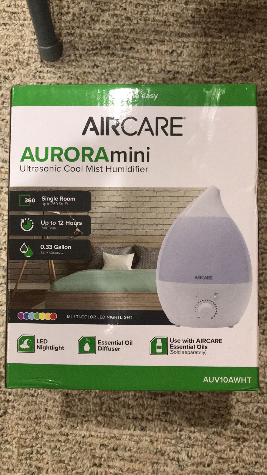 Aircare Aurora mini humidifier essential oil New