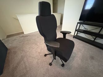 Black High-Back Office Chair with Headrest