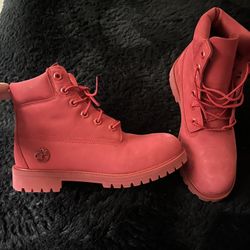 Red Timberlands 6.5 In Boys 