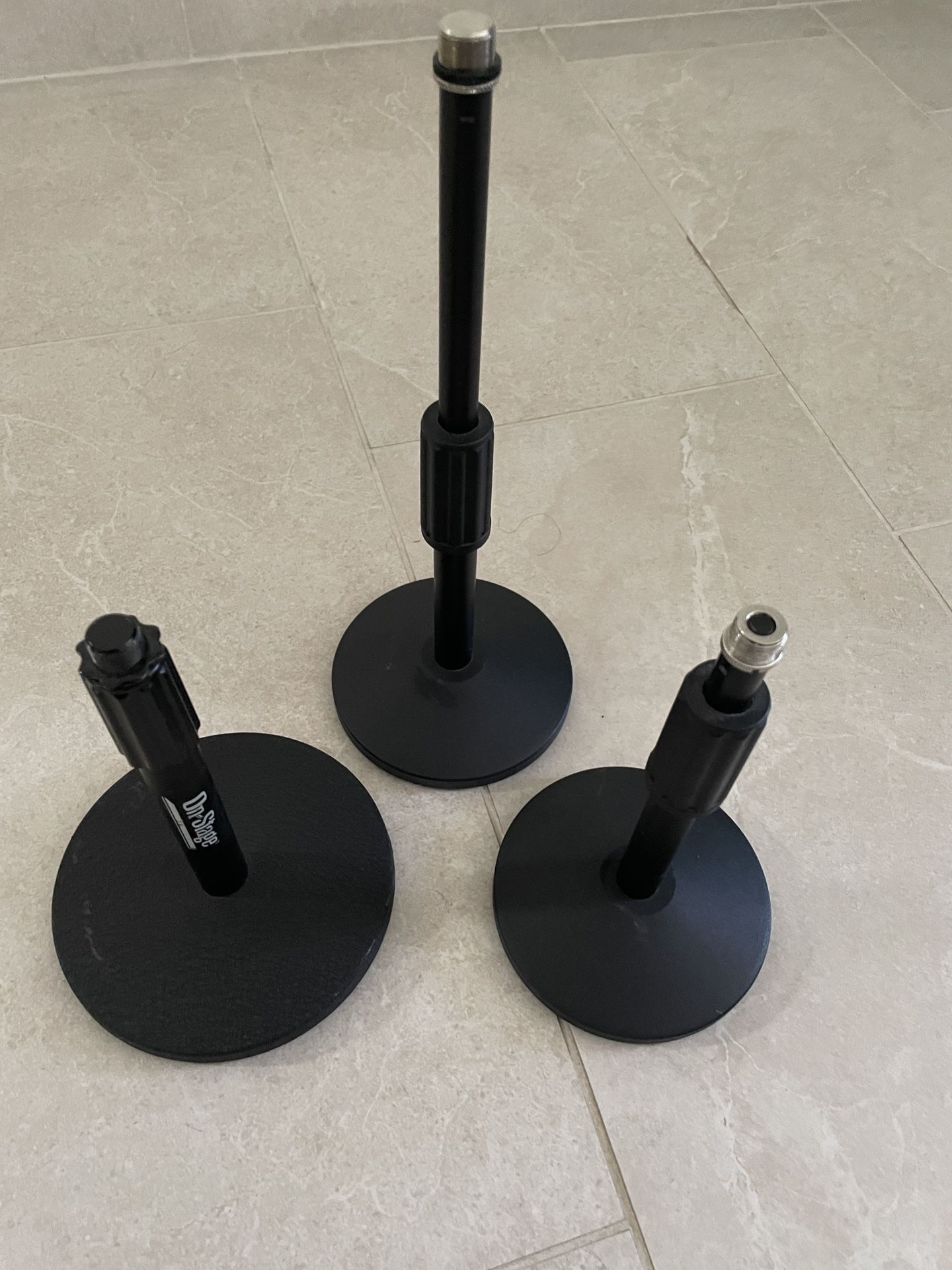 3 Desktop Mic Microphone Stands 