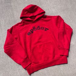 Red VVS Rhinestone Spider Hoodie
