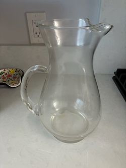 Clear Glass Pitcher with Handle