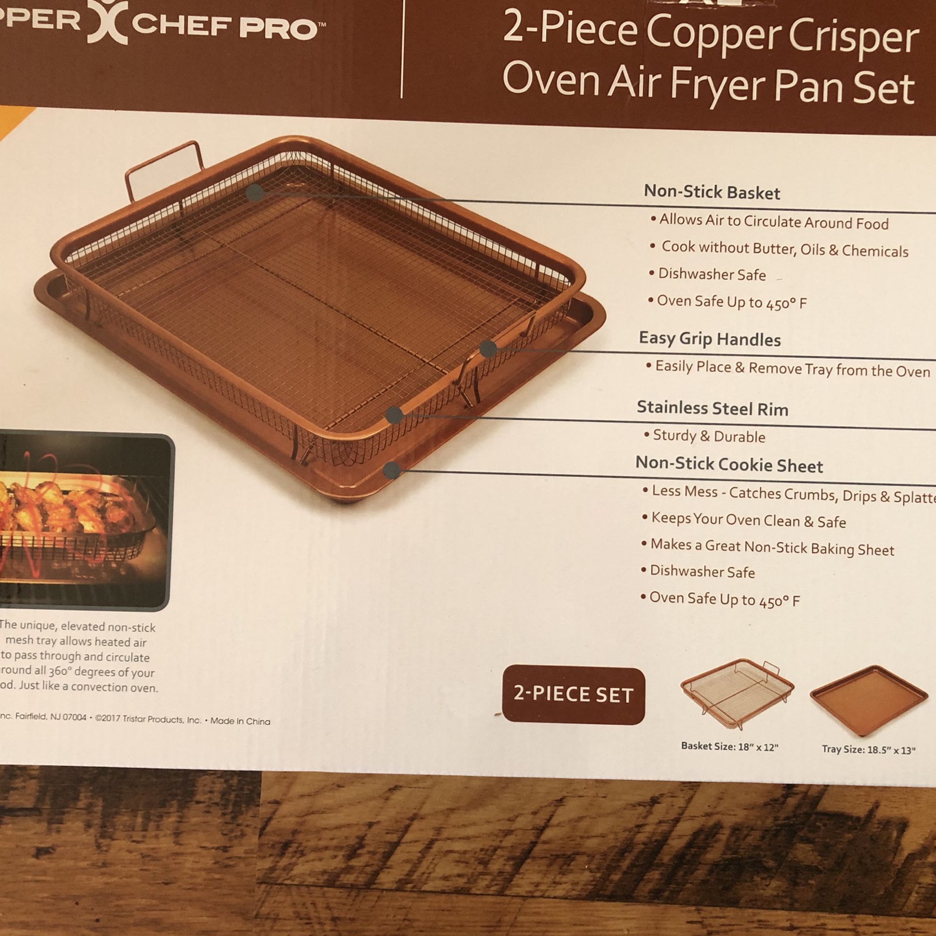 Rectangular Copper Crisper Tray, 2-Piece Set