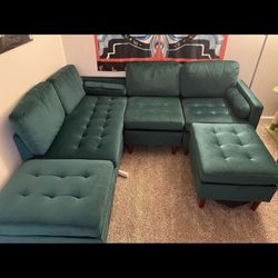 Multi sectional Couch (Green) $400 OBO