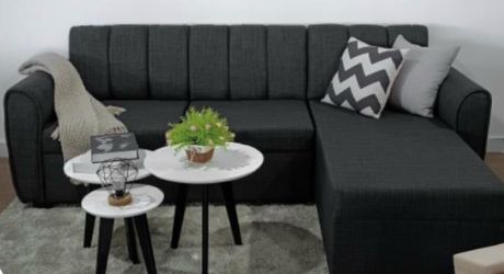 Dark Gray L-Shaped Sectional Sofa