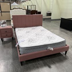 New Full Bed Frame With Mattress 