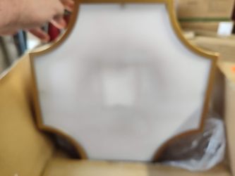 Parrot Uncle 15" 3 bulb semi flush ceiling light fixture in vintage gold