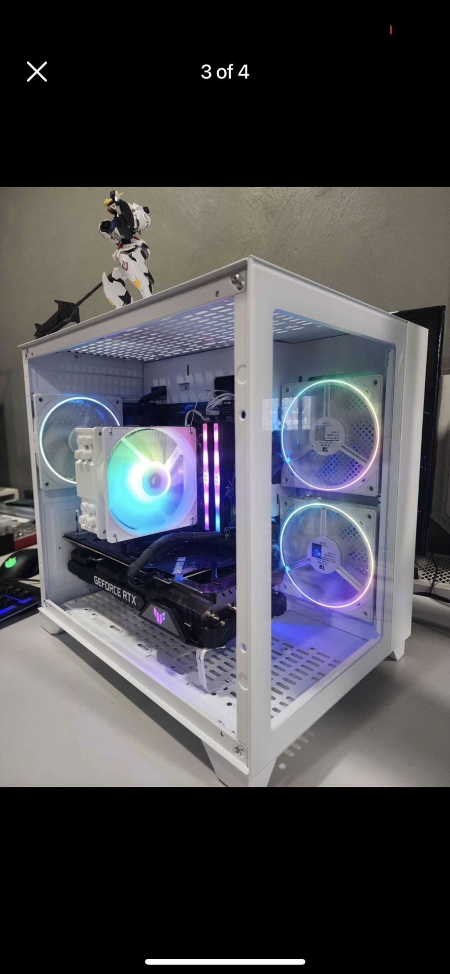 White RGB gaming PC 