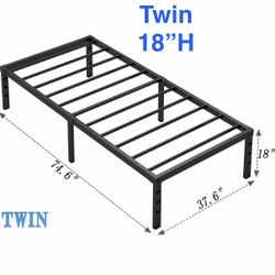 As Factory Sealed Twin Size Bed Frame 18”H. Black. Russell/Boulder Area