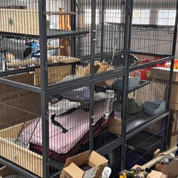 Two double story Ferret Nation cage with two  add-ons 