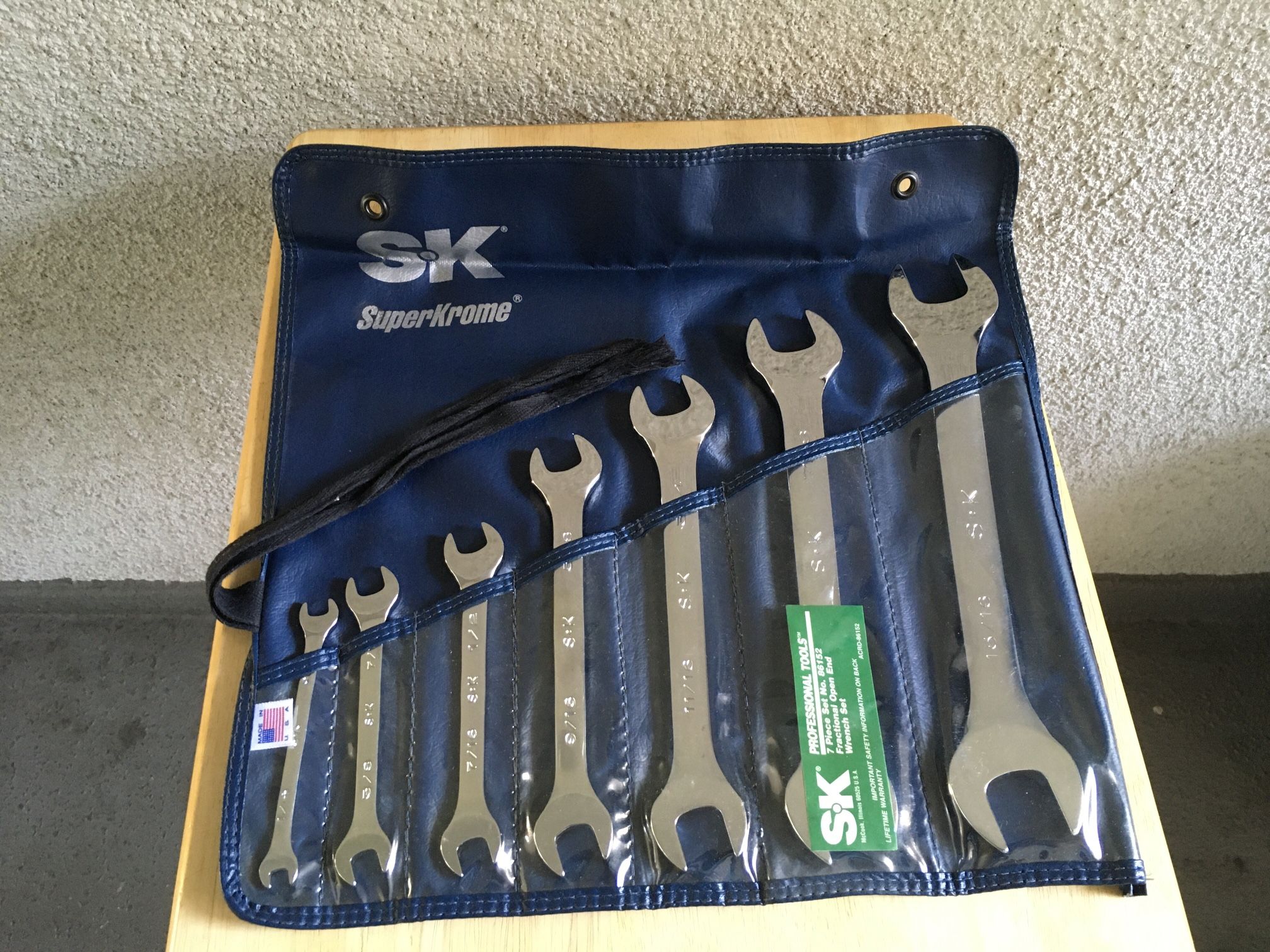 * SK Model: SK86152 - SuperKrome Fractional Open End Wrench Set - 7 Piece - *NEW* - $150.00