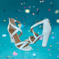 White Strappy Heels