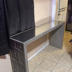 Glass Top Console Table 