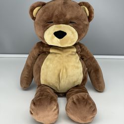 15" Manhattan Toy Company Sleeping Liam Brown and Tan Teddy Bear Plush 