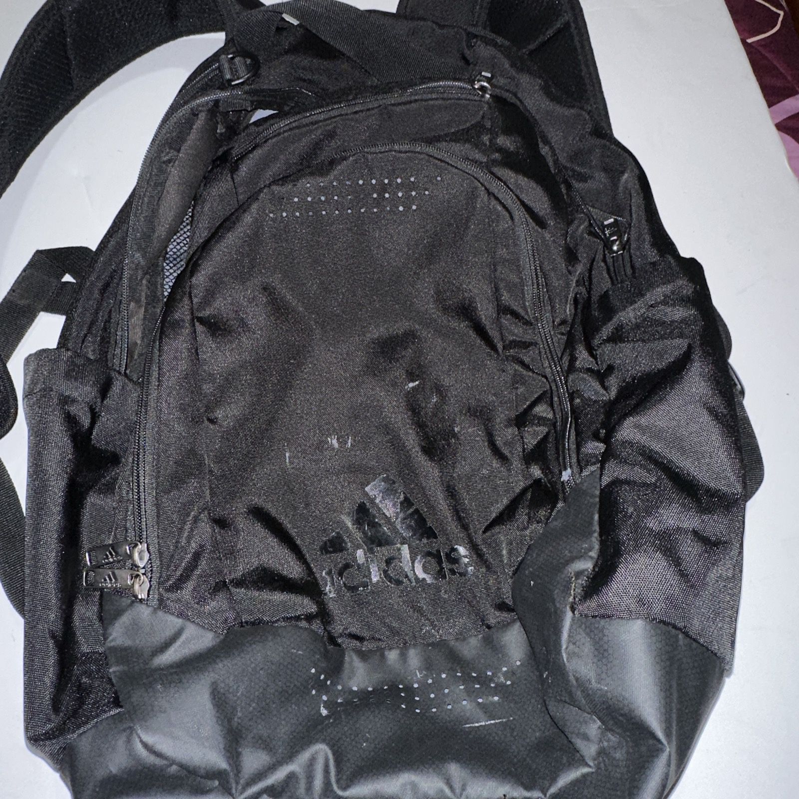 Adult Unisex Adidas Backpack Black Small Whit Stains On Front
