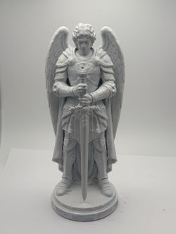 Archangel Michael Statue White Figurine