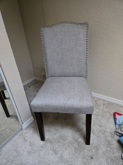 Set of 4 Dining Chairs Gray Upholstered