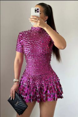 MELANIE METALLIC PARTY DRESS PINK