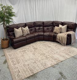Brown recliner sectional