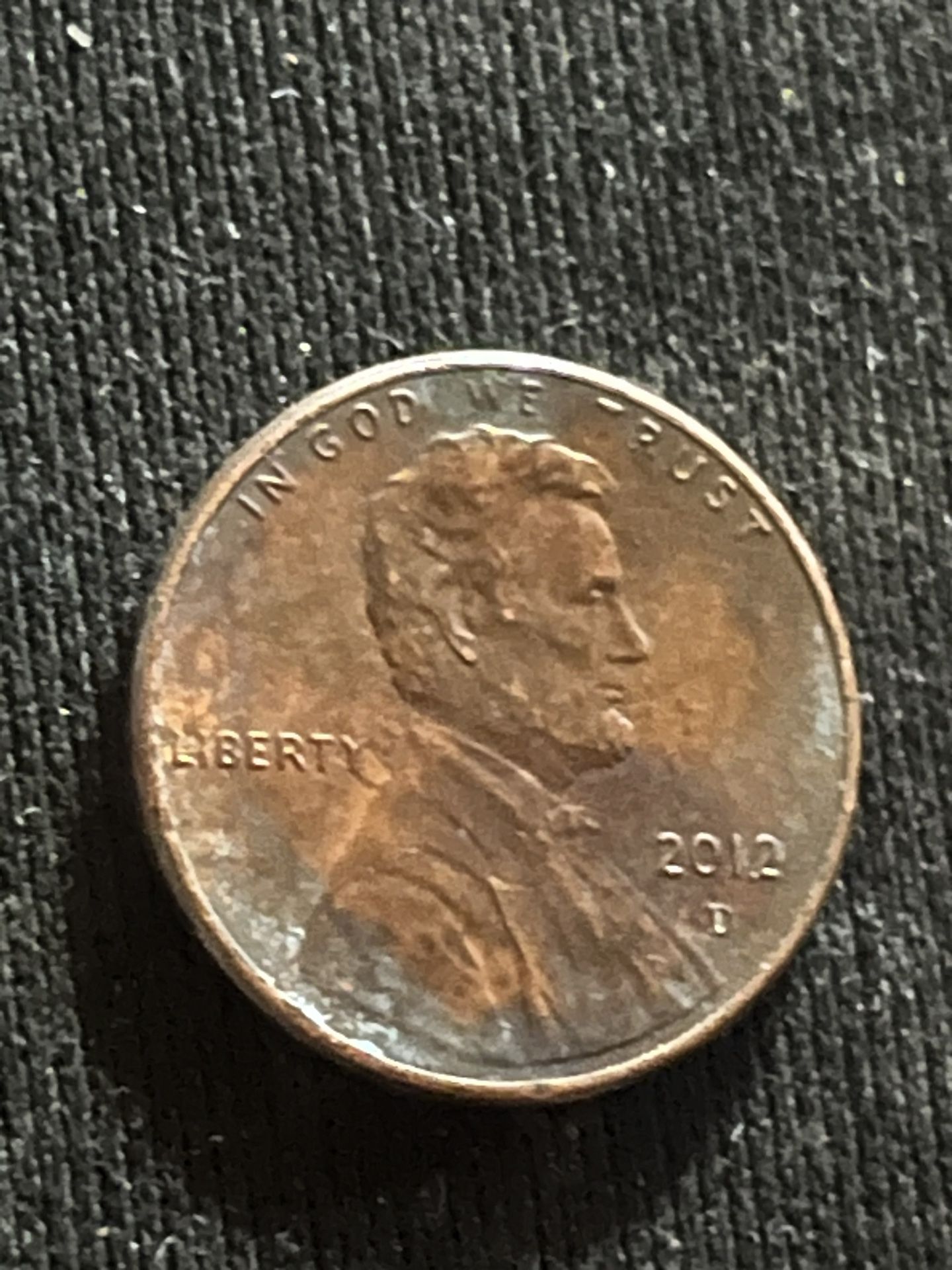 2012 D Penny Coin With Nice Color