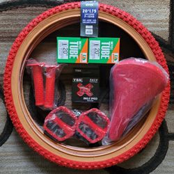NEW Bicycle Bmx Parts Bundle 20" Red Classic