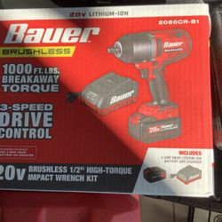 Bauer 3 Speed Torque Wrench Cordless With Battery. And Charger Brand New Item 