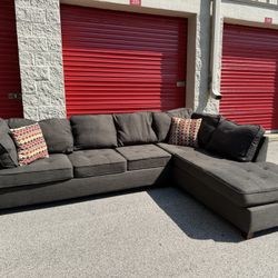 Brown / Tan Two-Piece Sectional Couch! ***Free CurbSide Delivery*** 