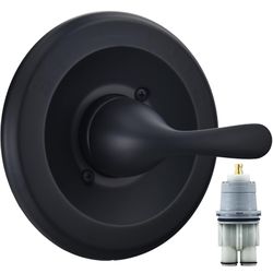 Repuesto para kit de molduras de una sola función Delta Classic serie 13, mango de ducha negro mate T13020-BL, válvula de ducha Delta serie R10000 (ca