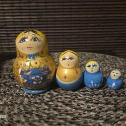 Russian Nesting Doll Set Of 4 Hand Painted