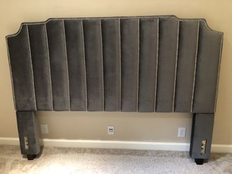 Velvet upholstered panel headboard size king