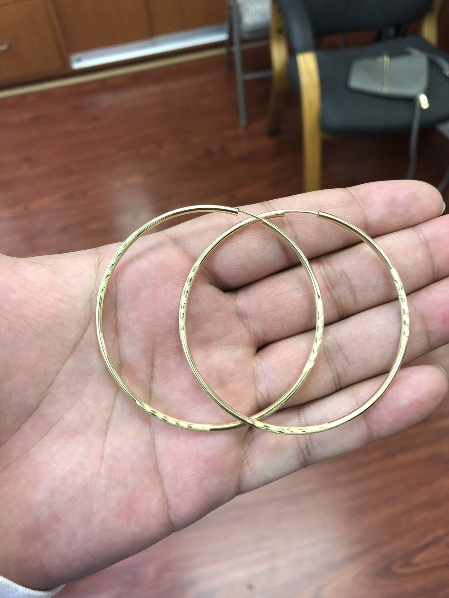 Solid 14k Gold Big Hoop Earrings