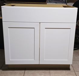 White Shaker Sink Base Cabinet
