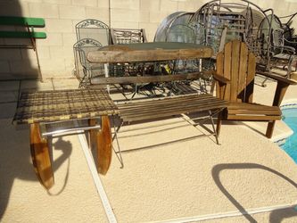 4 pc wooden patio furniture