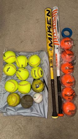 Softball Equipment Bundle – Miken & Worth Bats + 17 Balls