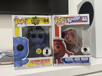 Exclusive Funko Pops (Diamond Kool-Aid Man & Glow In The Dark Sour Patch Kid)