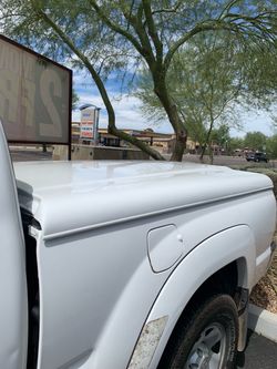 White Toyota Tacoma Truck Bed Tonneau Cover