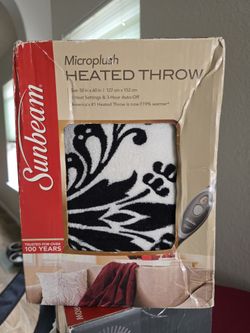 Sunbeam Microplush Electric Heated Throw Blanket