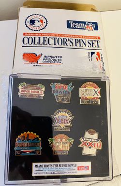 Miami Hosts Super Bowls Pin Set Collectible Orange Bowl and Joe Robbie