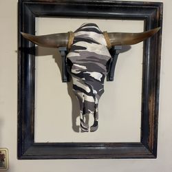 Upholstered Cattle Skulls Frame And Mounting Brackets